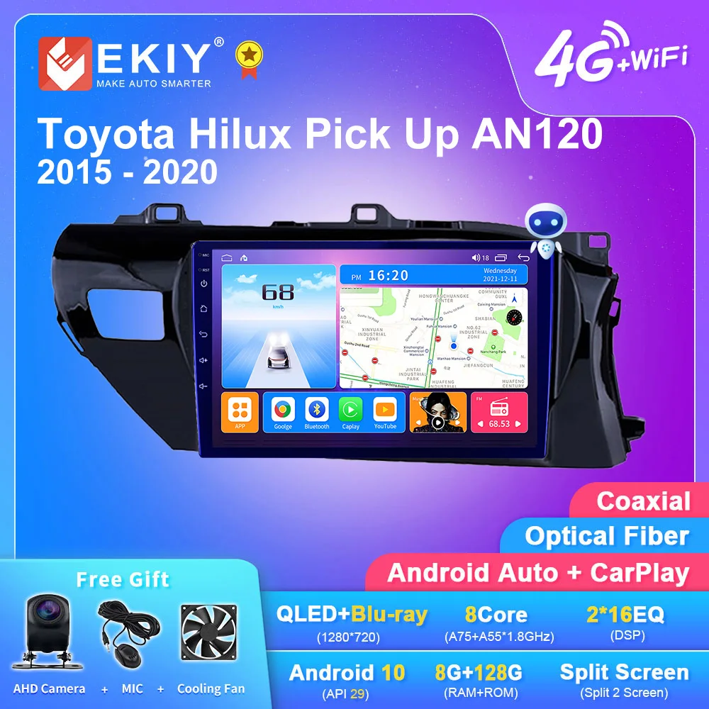 

EKIY T7 QLED Android 10 Car Multimedia Player For Toyota Hilux 2016 2017 2018 Auto Radio Stereo GPS Navigation Wifi Carplay BT