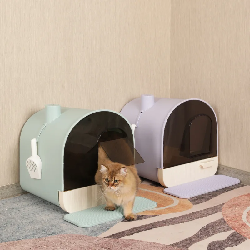 With Lid Foldable Large Kitty Litter Boxes Cats Toilet Inclu