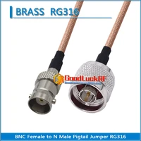 1x pcs high quality q9 bnc female to n male pigtail jumper rg316 50ohm extend cable bnc to n low loss