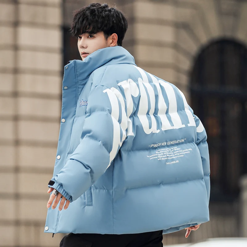 New winter fashion fashion collar slim coat fashion fashion fashion brand printing casual men's wear