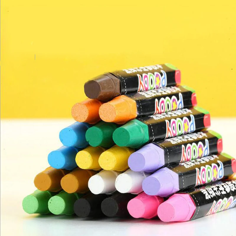 20 Pcs/lot Water Soluble Dust Free Chalk 10 Colors Environmental Safety Children Blackboard Doodle Marker Teaching Stationery