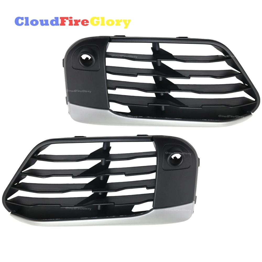 CloudFireGlory For BMW F48 X1 2016-2019 Pair Front Left Right Side Bumper Outside Grille Plastic 51117453987 51117453988