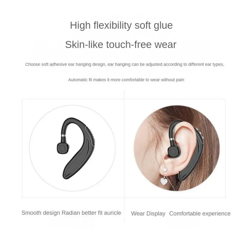 

Painless Wear Earphone Talk Time About 20-25 Hours Touch Control Headset Ear Loop Design Sports Headset Skin-like Touch