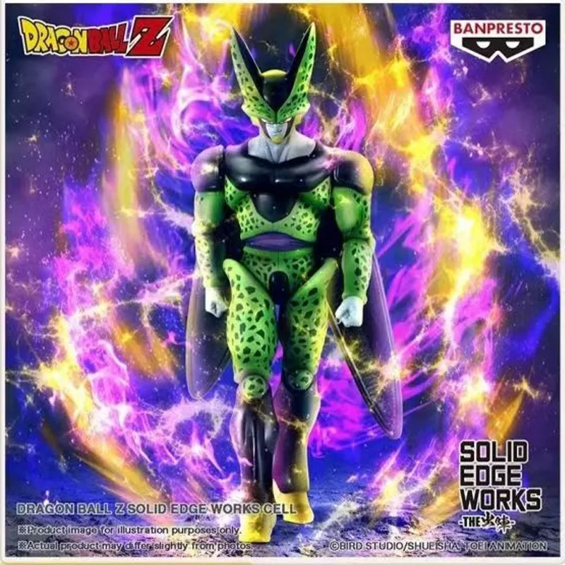 Фото Оригинальная фигурка BANDAI Dragon Ball Z Solid Edge Works The Departure 17 Perfect Cell, аниме-фигурка, модель, игрушка, украшение, подарок, 20 см №2
