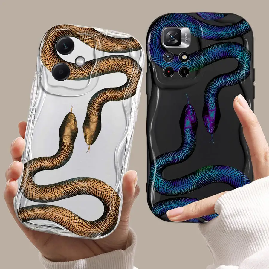 Чехол для телефона Snake Rose Skull Blvck Xiaomi Redmi Note 11 Pro Plus 9s 10s 11s 10 12S 9 12 13 5G Мягкий чехол