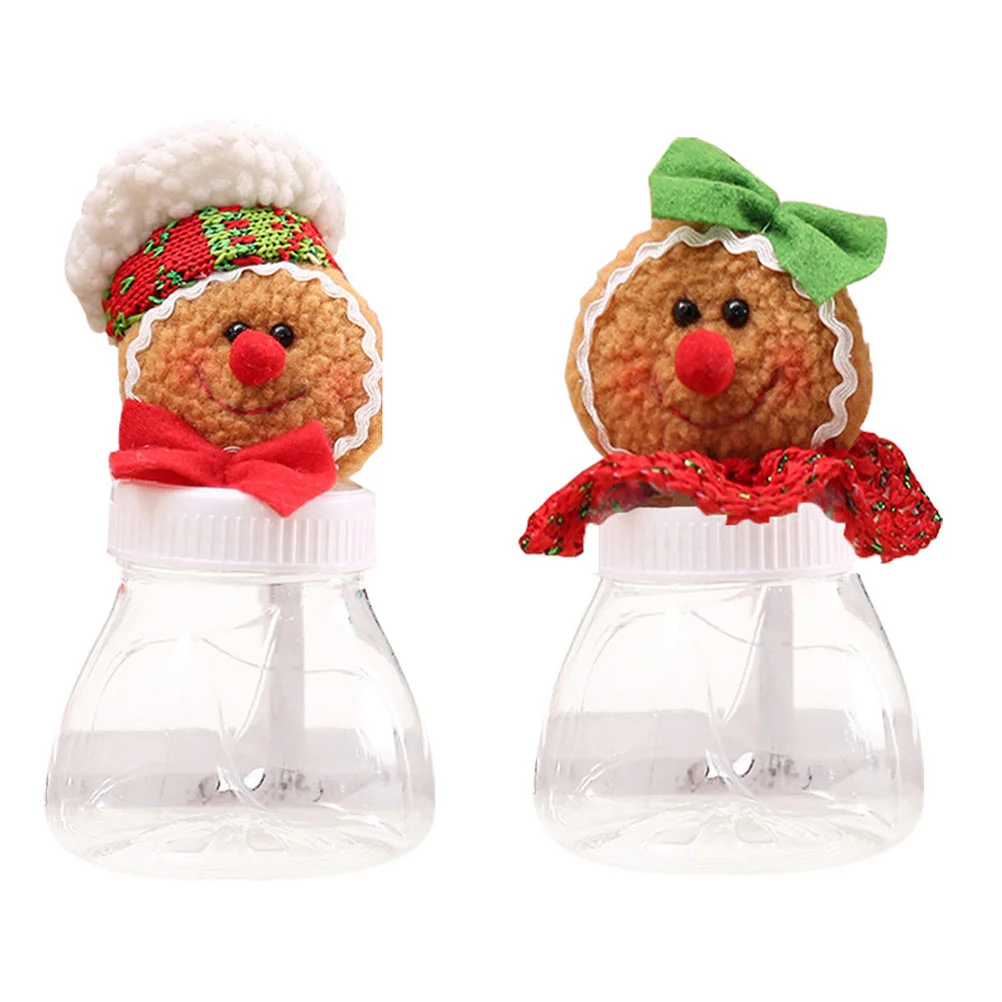 

2Pcs Christmas Candy Jar Sweets Storage Container Candy Cans Party Favors Holder