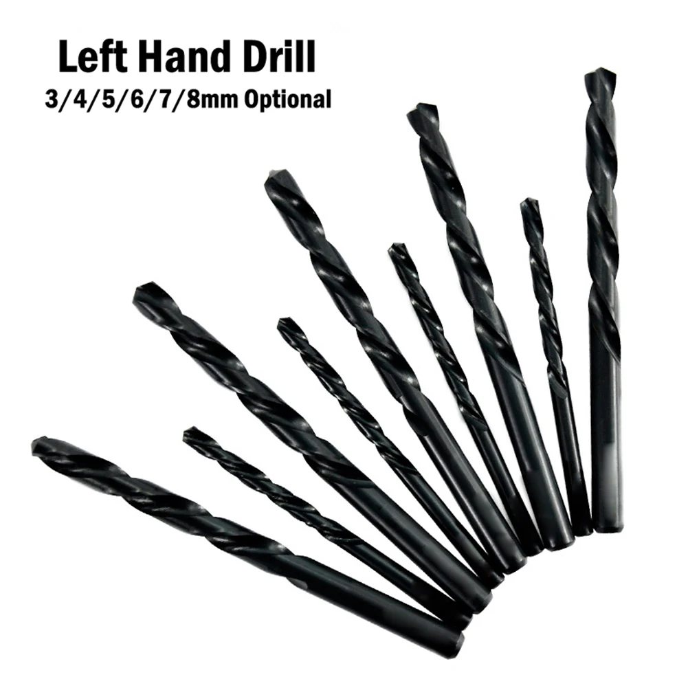 

1Pc Twist Left Hand Drill Bits Straight Shank 3/4/5/6/7/8mm Left Way HSS Dril Bit For Wood Plastic Metal Drilling Electric Drill