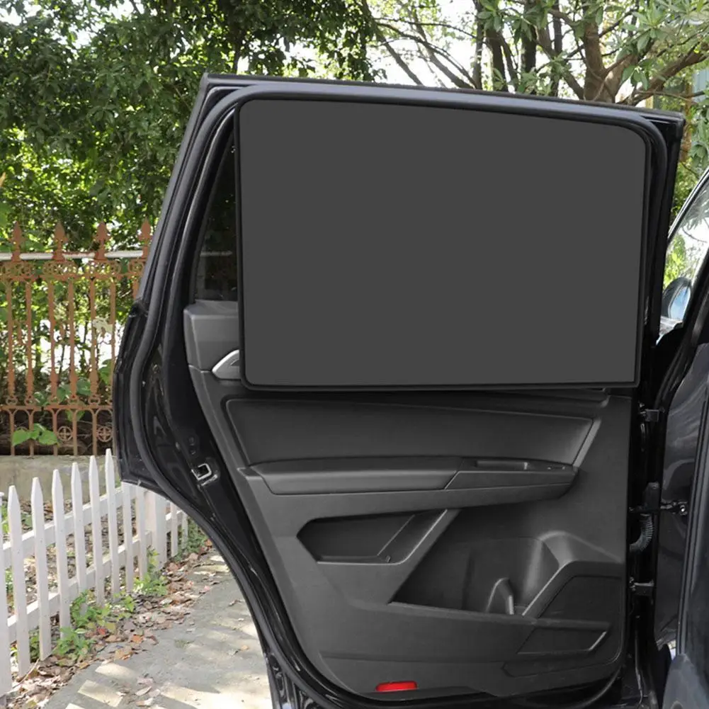 

4pcs Magnetic Car Side Window Sunshade Cover Sun Visor Summer Protection Window Curtain for Front Rear Black Auto Accessories