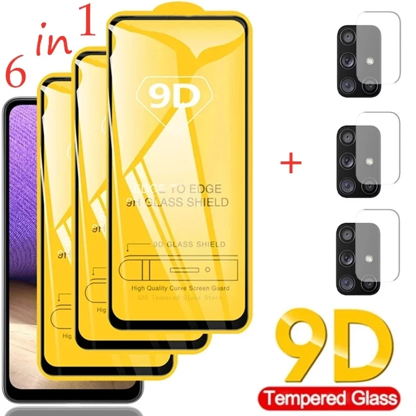 

9D Tempered Glass for Samsung Galaxy A51 A52 A71 A21S A72 A32 Screen Protectors for Samsung S21 Plus A50 S22 A53 A12 S20 FE Lens