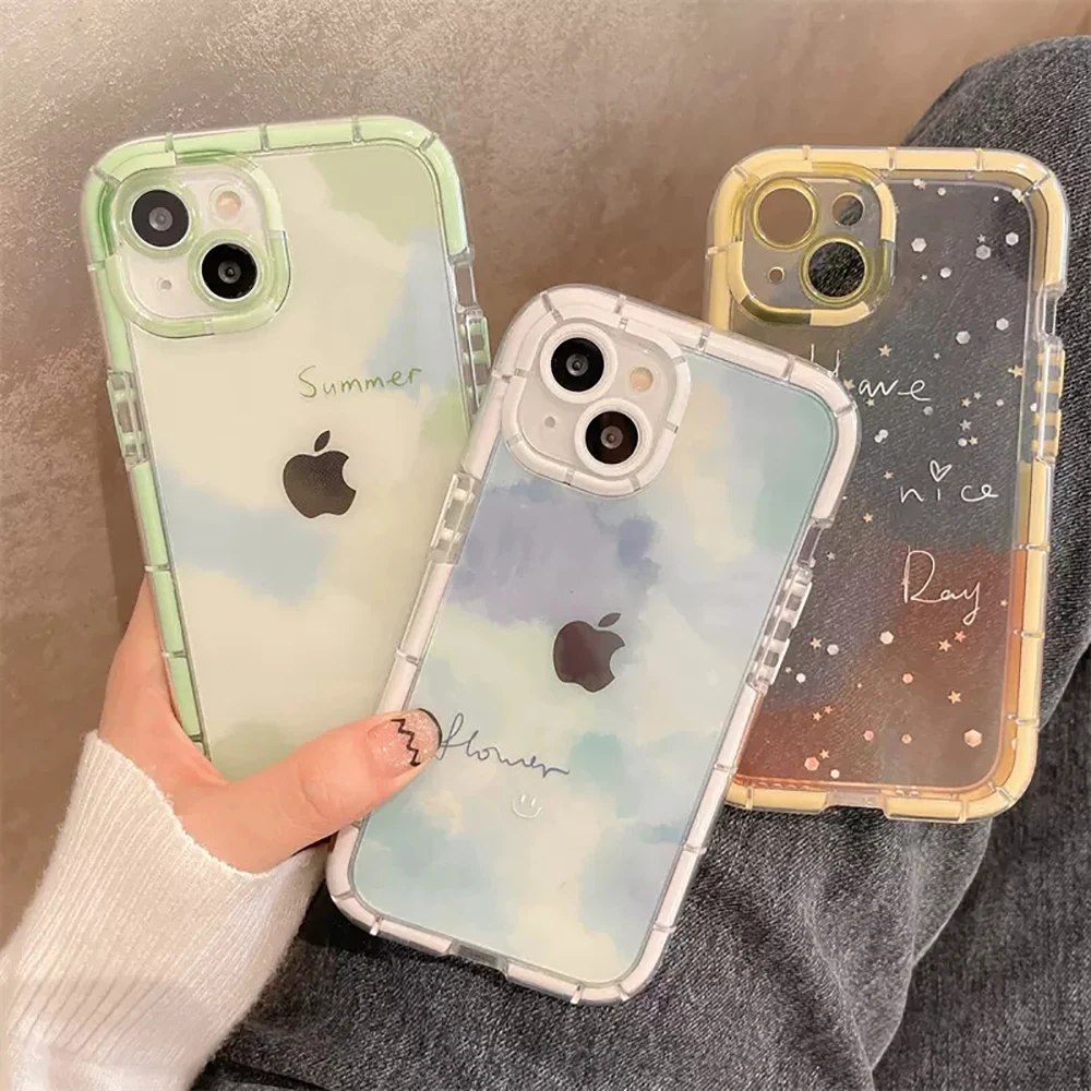 Cute Love Heart Soft Shockproof Bumper Transparent Phone Case For iPhone 11 12 13 Pro Max XS Max X XR Silicone Back Cover Case