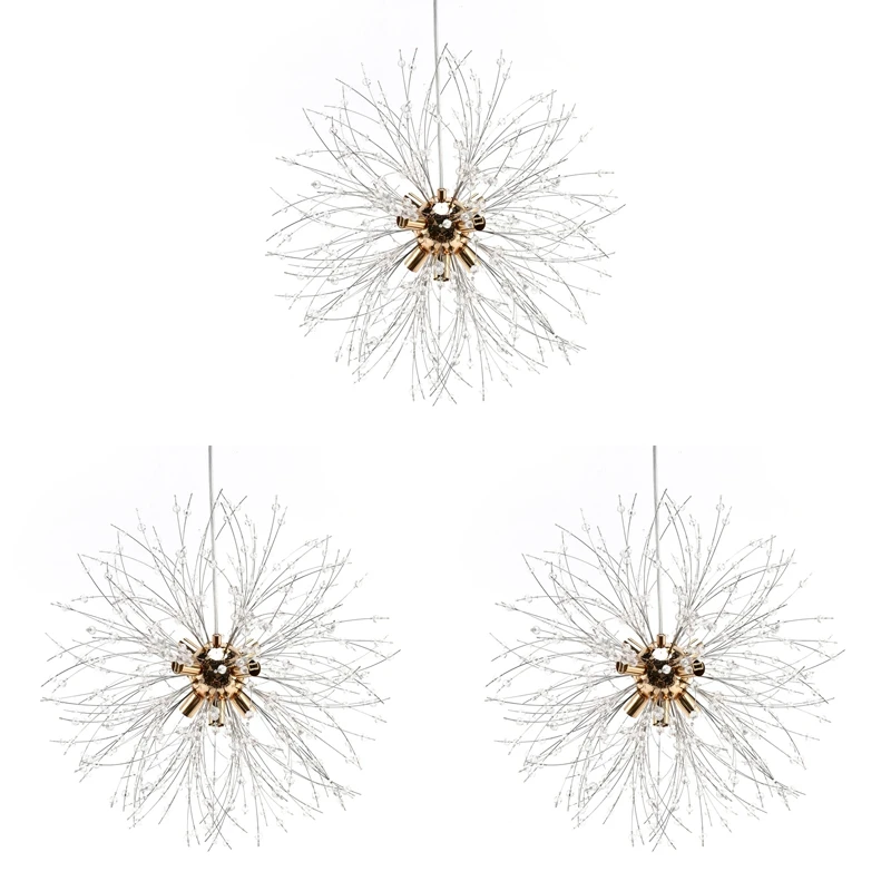 

3X LED Chandelier Lamp Dandelion For Living Dining Room Kitchen Bedroom Home Modern Decoration Lustre Pendant Light