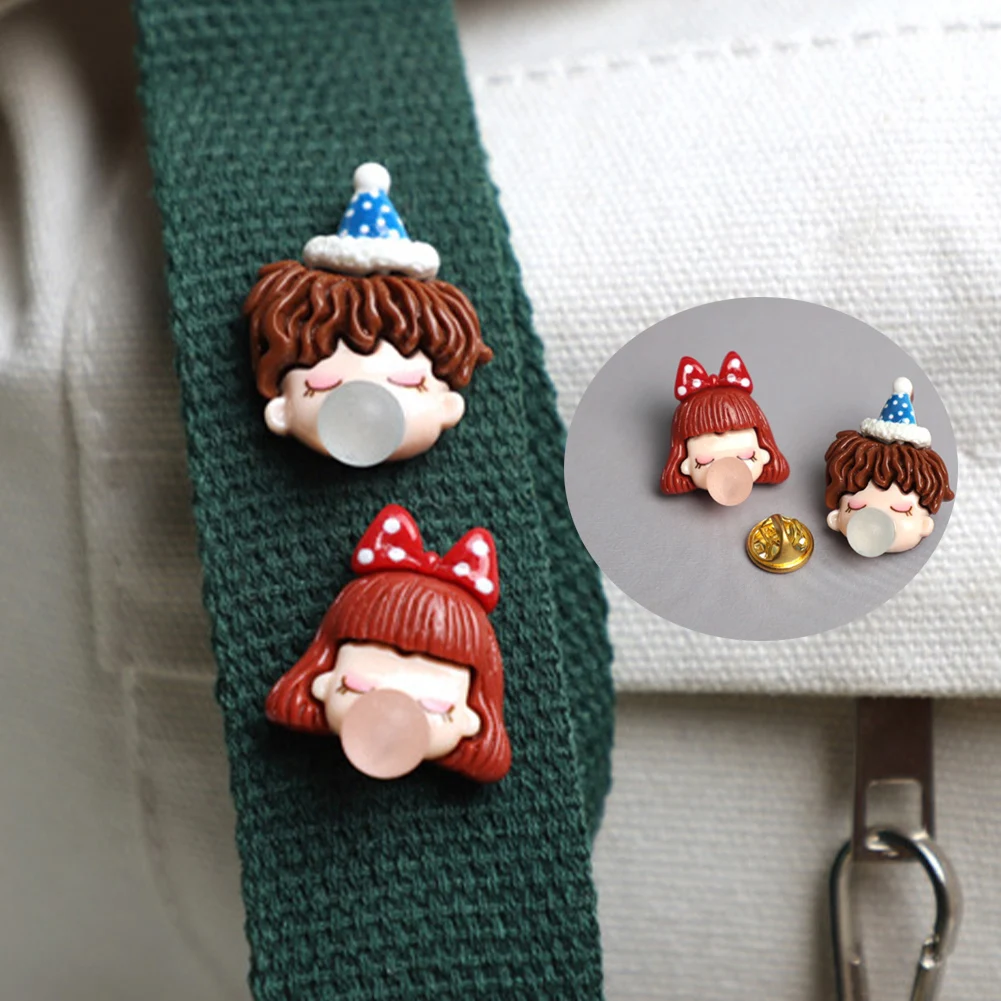 

Fashion Cartoon Brooch Pin For Girls Boys Enamel Badge Bag Denim Lapel Pin Fixed Clothes Pin Couple Jewelry Accessories Gifts