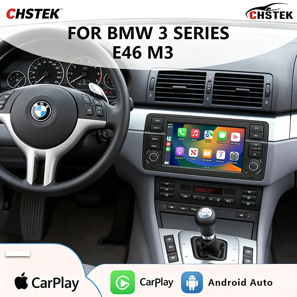 Фото Автомагнитола CHSTEK Android для BMW E46 M3 MG ZT ROVER75 с Carplay, беспроводным GPS, 4G, Wi-Fi, Bluetooth, RDS-навигацией №1