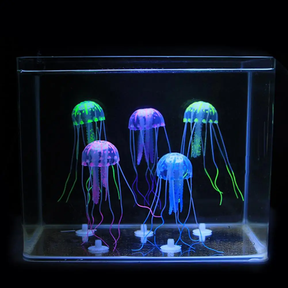 

Aquarium Ornament Transparent Decorative Silicone Fish Tank Jellyfish Decoration For Home Decor