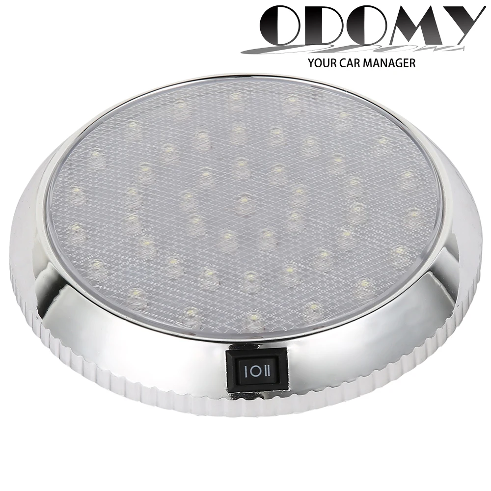 

12V 46 LED Camper Van Caravan Motorhome Boat RV Car Round Ceiling Dome Roof Light Interior Light Lamp On Off Switch