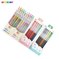 creative novelty gel pen set 0 6mm fine tip 10 gradient rainbow color 0 5mm 12 juice color fine liner pen for drawing coloring