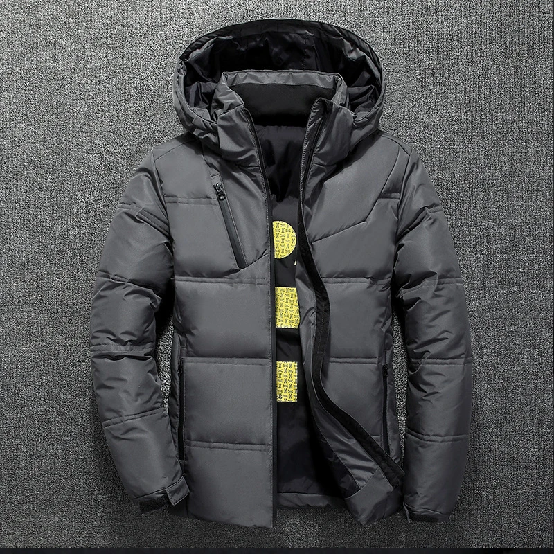 -20 Degree Winter Men's Clothing White Duck Down Jacket Thicken Warm High Quality Padded Jacket Men Hooded Windbreaker Outerwear