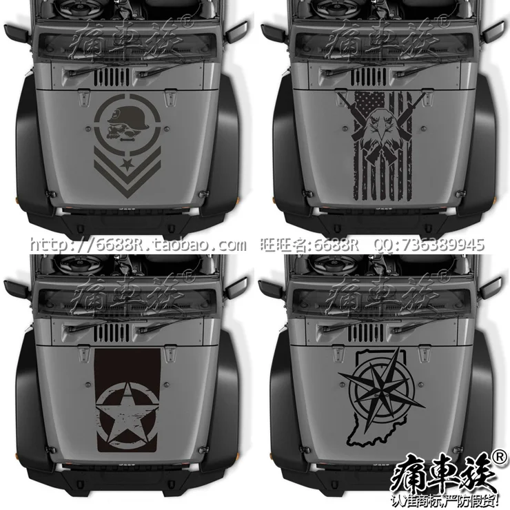 

2pcs Sport Hood Fender Body Letter Character Decal Vinyl for Jeep Wrangler Hood Rubicon TJ JK CJ TJ YK JL XJ Car Stickers