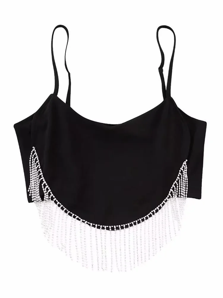 

Женская майка с бахромой MESTTRAF, винтажный Топ без рукавов на тонких бретелях, 2022