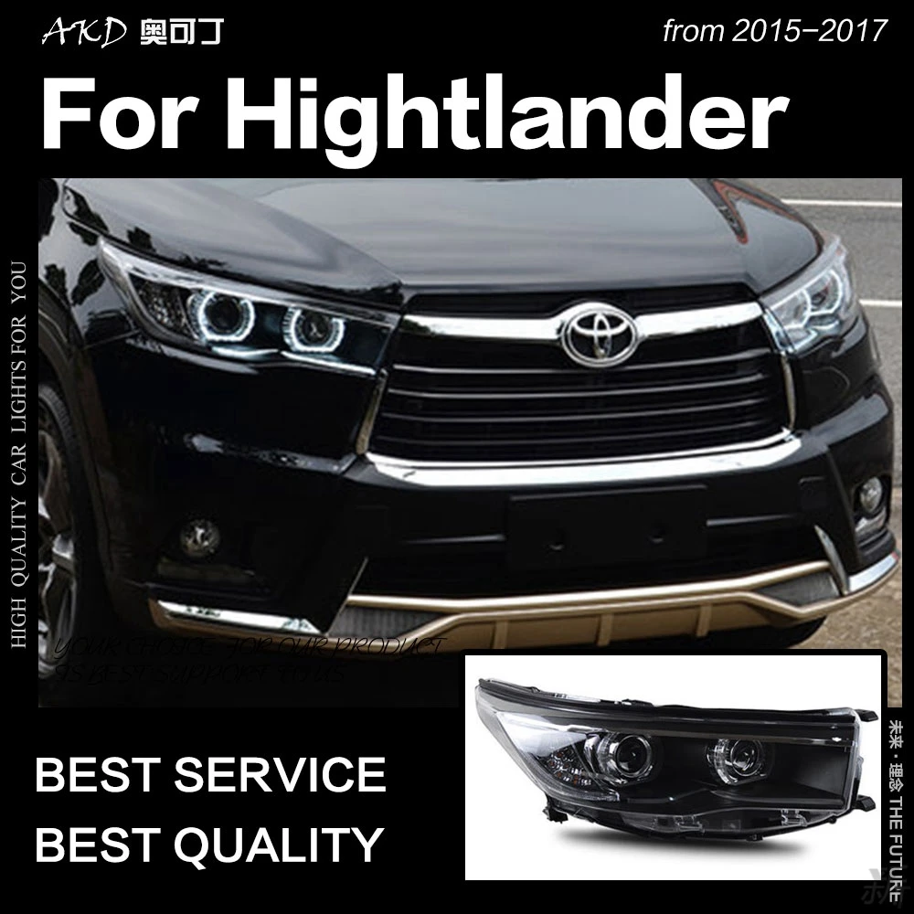 Автомобильные передние фары для Toyota Highlander 2015-2017 Орлиный глаз новые модели