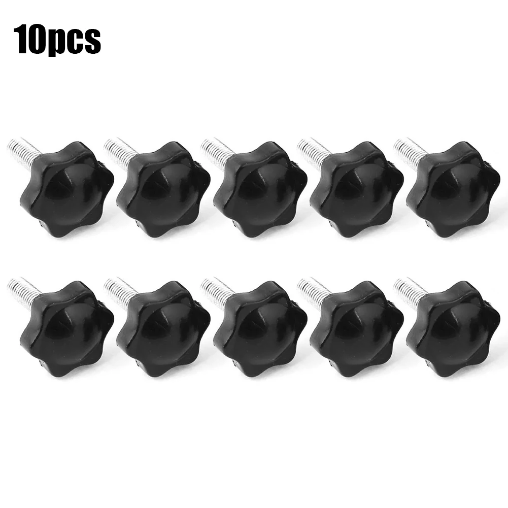 

10pcs M8*30*32mm Thread Replace Star Knob Tighten Screw Hex Shaped Nut Knob Screw For Mechanical Instruments Food Equipment
