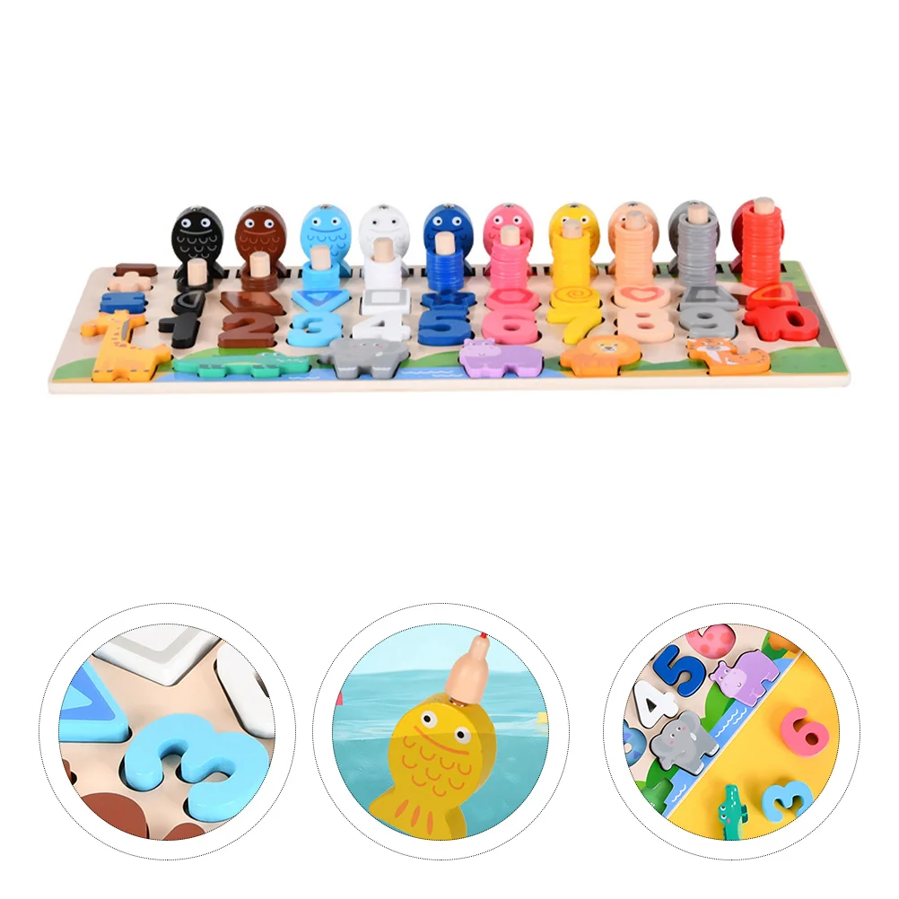 

1 Set Wooden Building Block Puzzle Shape Matching Children Educational
