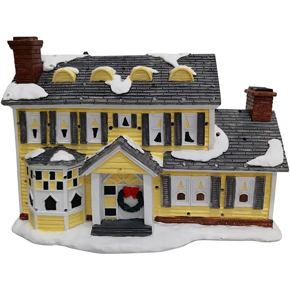 

Christmas Vacation Village Decoration Holiday House Lighted Building Celebrating Holidays Xmas Resin Ornaments