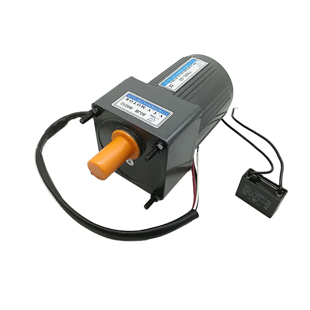 

25W 110V Slow Speed AC Reducer Motor With Gearbox Yn80-25