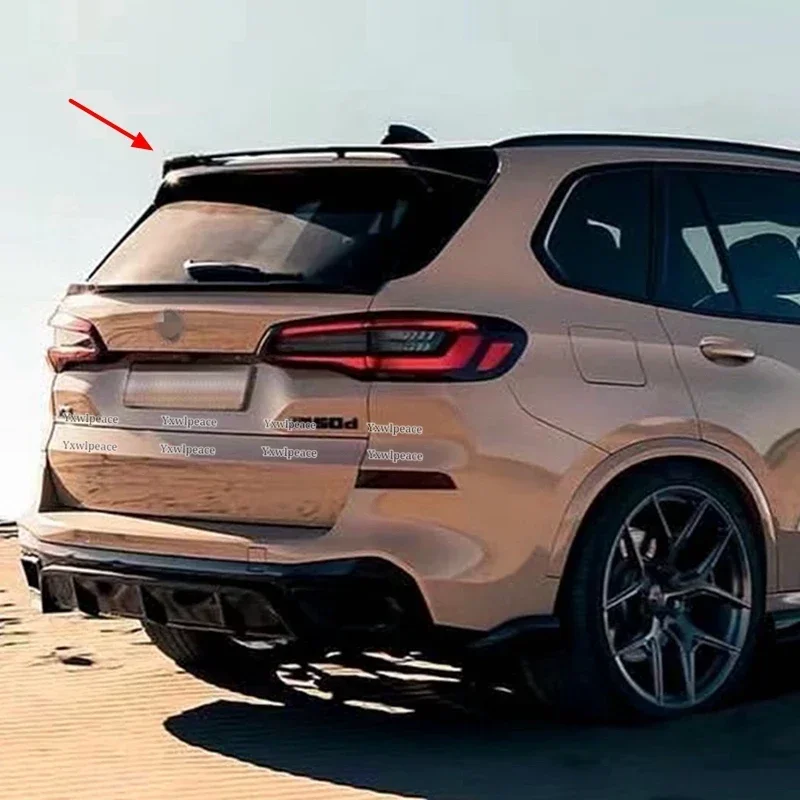 Для BMW X5 G05 2018-2022 спойлер ABS глянцевый черный/углеродный вид задний на крышу
