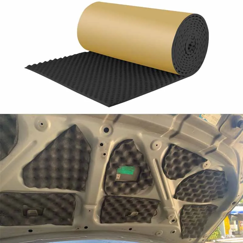 

Car Sound Acoustic Absorption Heatproof Wave Foam Deadener Cotton Insulation Mat For MG 4 Chery Omoda C5 KIA TOYOTA BMW AUDI VW