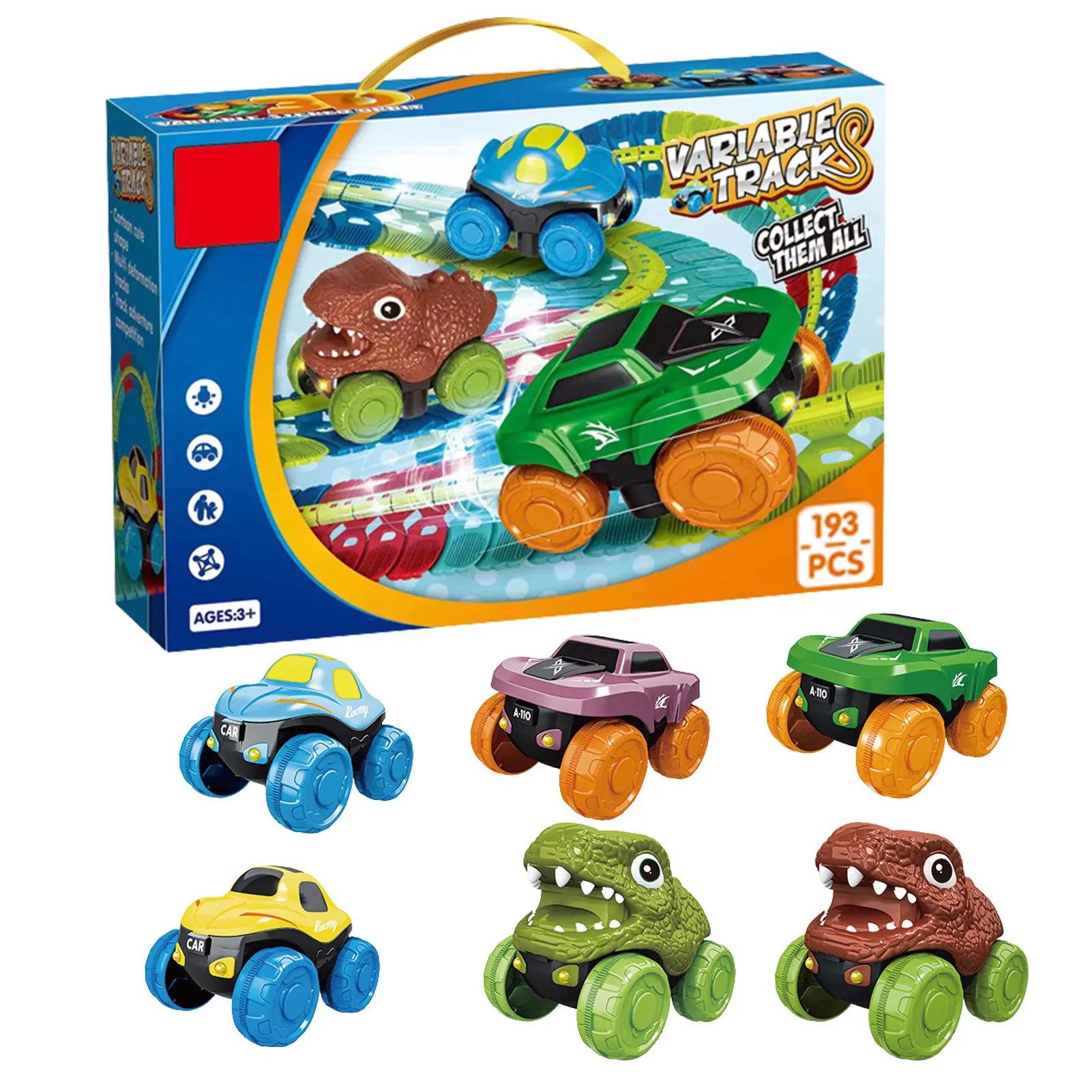 

Glow Race Tracks For Kids Dinosaur Toys Variable Car Track With Led Toy Cars Slot Race Car Track Building Toys Educational Toy