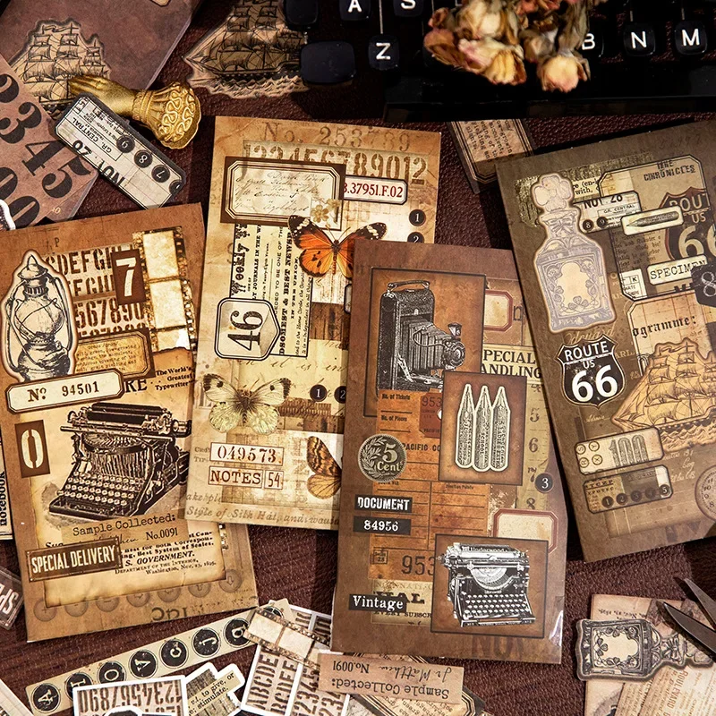 

Decoration Scrapbooking Cards Paper Background Memo Journal Material Story 45pcs/lot Retro Junk Paper Notes Pads