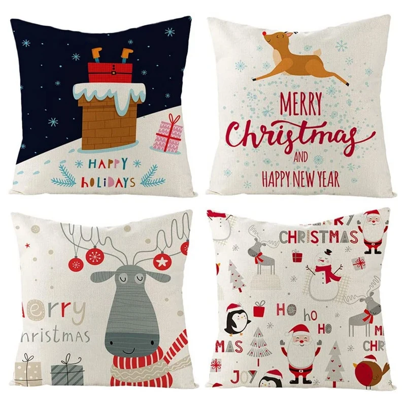 

Christmas Pillow Covers Xmas Series Cushion Cover Decorative Throw Pillow Covers For Home Christmas Decor