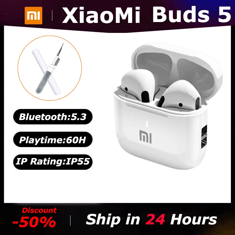 

Xiaomi MIJIA Buds 5 TWS Wireless Bluetooth Earphones Sport Waterproof Portable Headphones Hifi Stereo Play Game With Mic