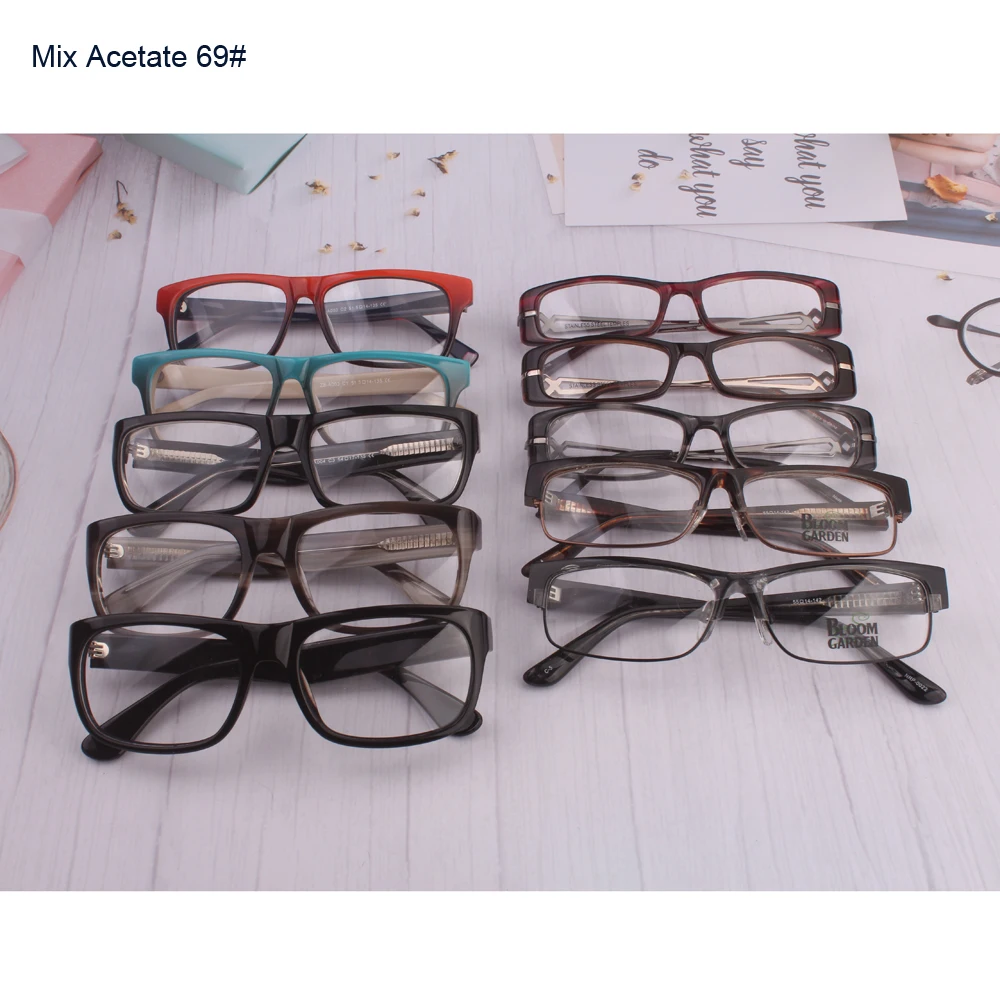 Mix wholesale promotion quadros glasses men nerd optico lentes eyeglasses women old people can put reading lens Gradient colors