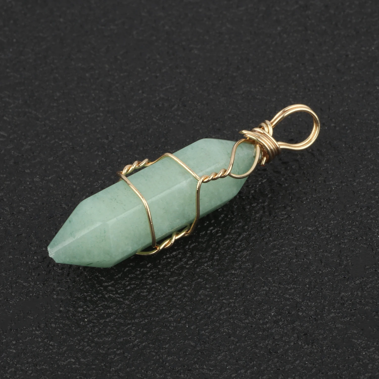 Natural Aventurine Jades Charms Faceted Pendant Stone Beads Handmade DIY Necklace Bracelet Earring Connector For Jewelry Making images - 6