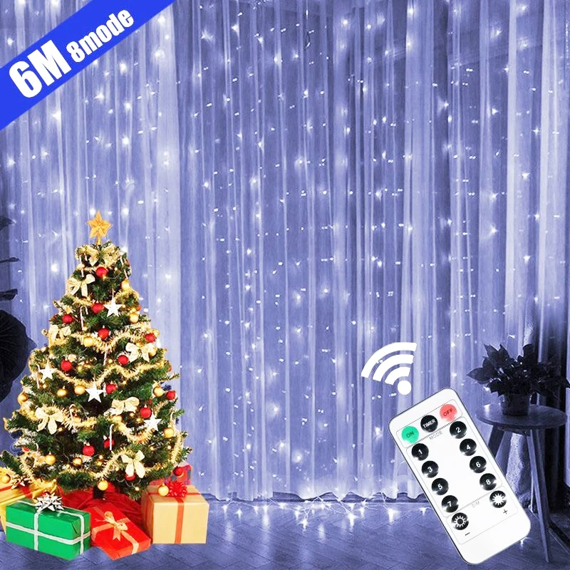 

3x1/3x2/3x3M LED Curtain Icicle String Lights Christmas Fairy Lamp Garland Outdoor For Wedding Party Garden Home Decoration
