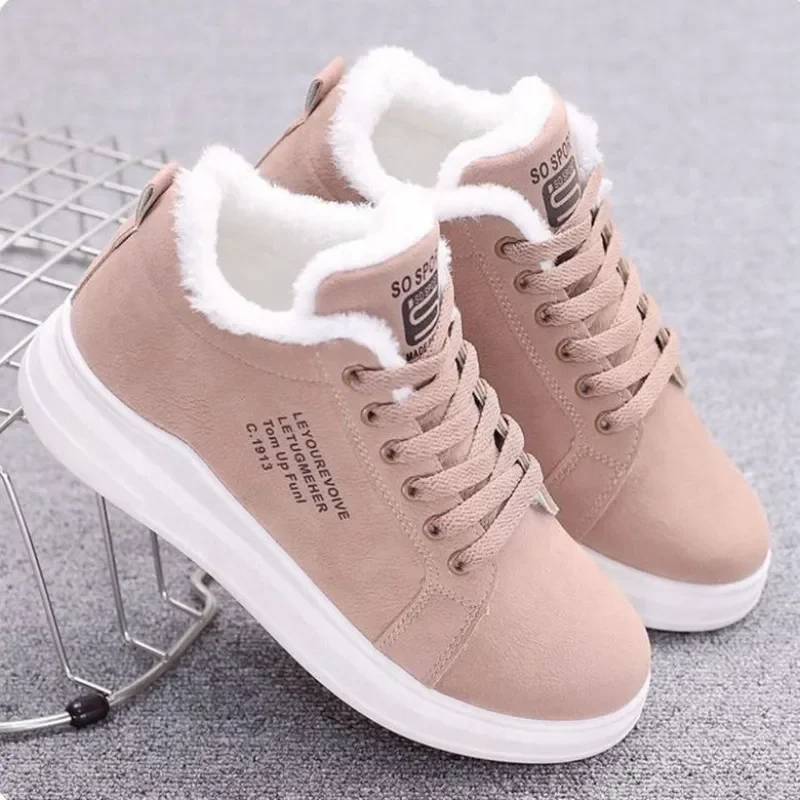 

Winter Boots Women Warm PU Plush Winter Woman Shoes Sneakers Flats Lace Up Ladies Shoes Women Snow shoess zapatillas mujer