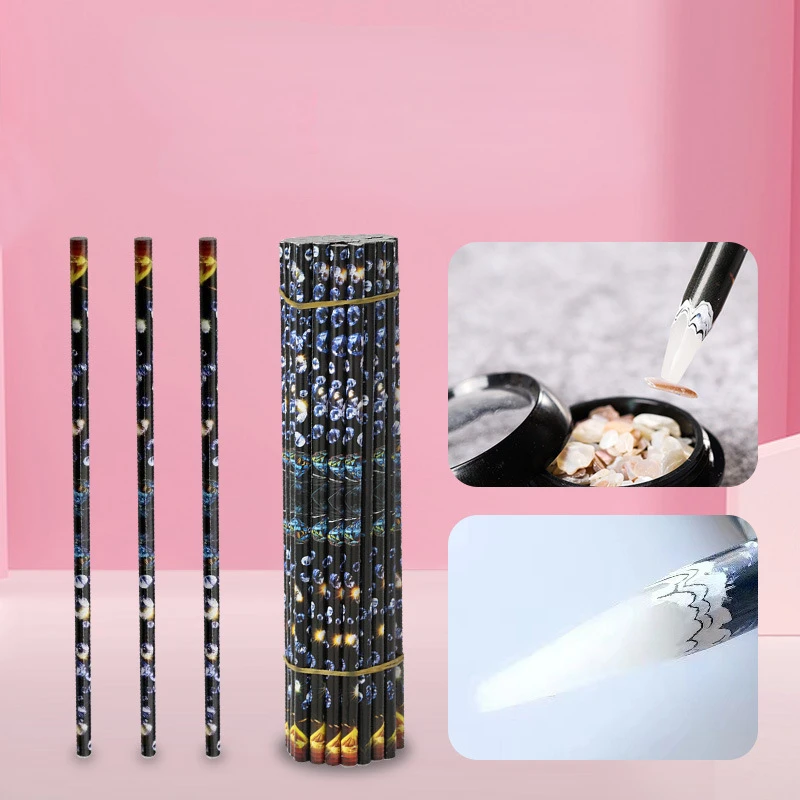 10pcs Professional Nail Dotting Tool Beads Gems Stud Picker Nail Art Design Wax Pen Rhinestone Pick Up Point Drill Pencil Stick