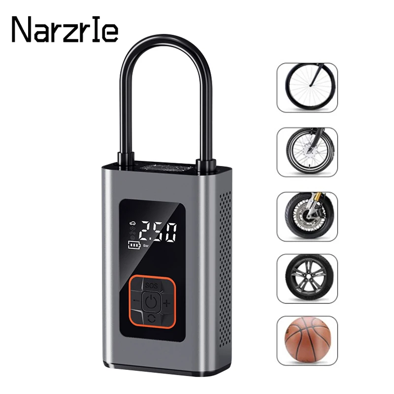 

Car Air Compressor 4000mAh Portable Tyre Inflator Pump 140PSI Electric Motorcycle Inflatable Pump For Auto Tire Bicycle Balls