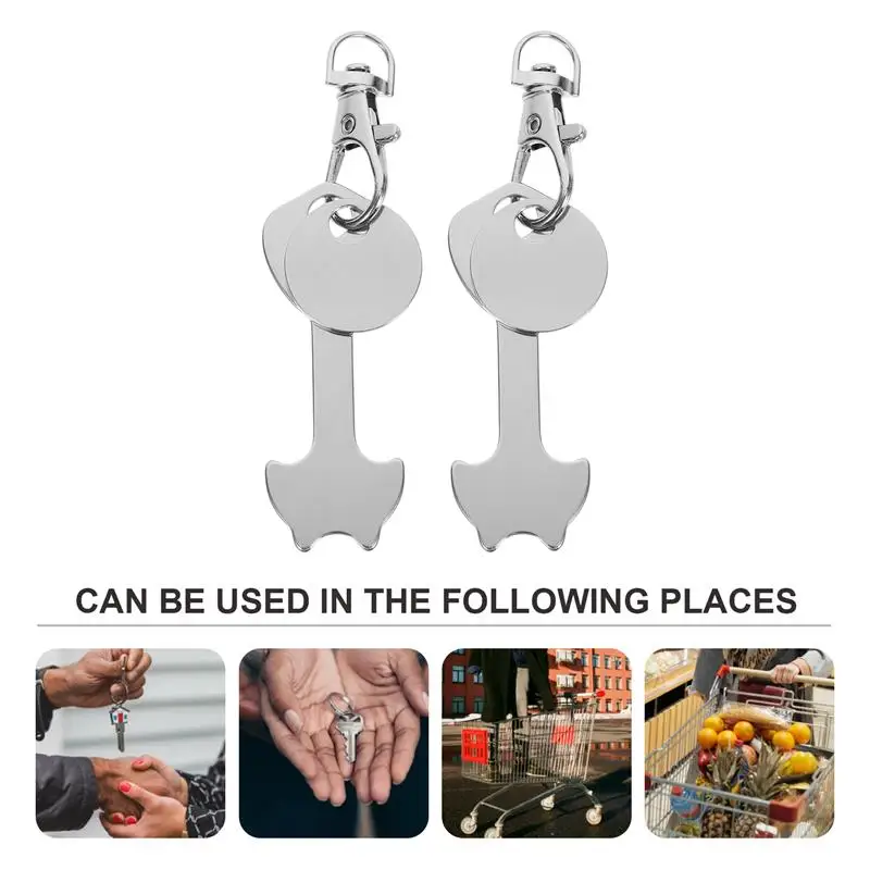 

2 Sets Trolley Tokens For Shopping Trolley Key Buckle Hanging Trolley Tokens Keys Decor