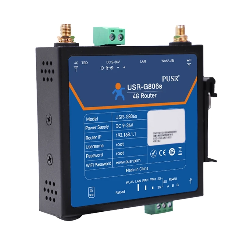 

PUSR промышленный 4G LTE маршрутизатор, устройство стандарта Интернета вещей, последовательный порт локальной сети в 4G, Wi-Fi конвертер, металлический разъем стандарта США, 1 комплект