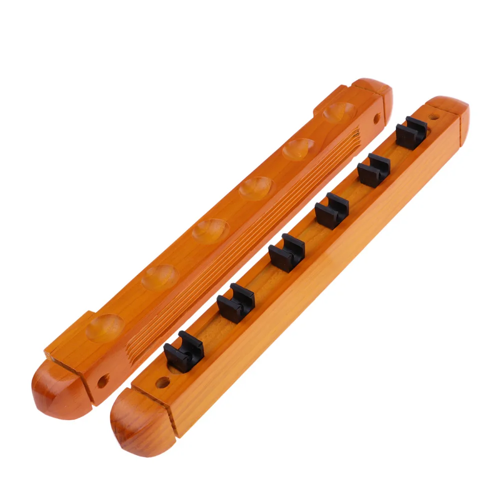 

New Practical Quality Durable Cue Rack Cue Holder Pool Bars Red/wood Easy To Install For Billiard Games Wooden