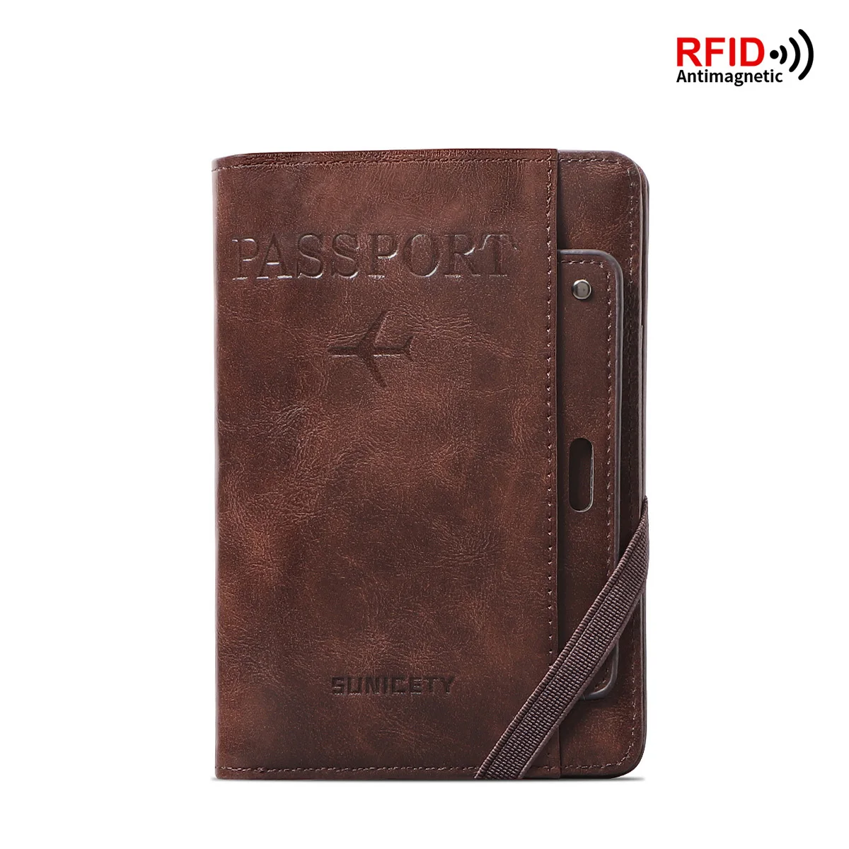 Leather Multifunctional Organizer Vaccine Card Holder Travel ID Passport Holder RFID Driving Licence PU Passbook Case Wallet Bag