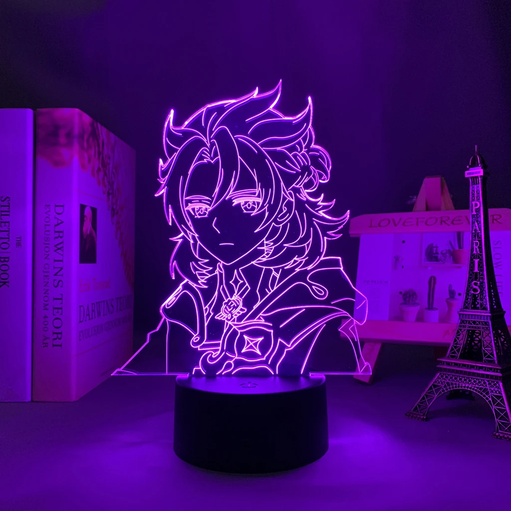 

Game Genshin Impact Albedo Figure LED Night Light for Room Decor Kids Birthday Gift Genshin Impact Table 3D Night Lamp
