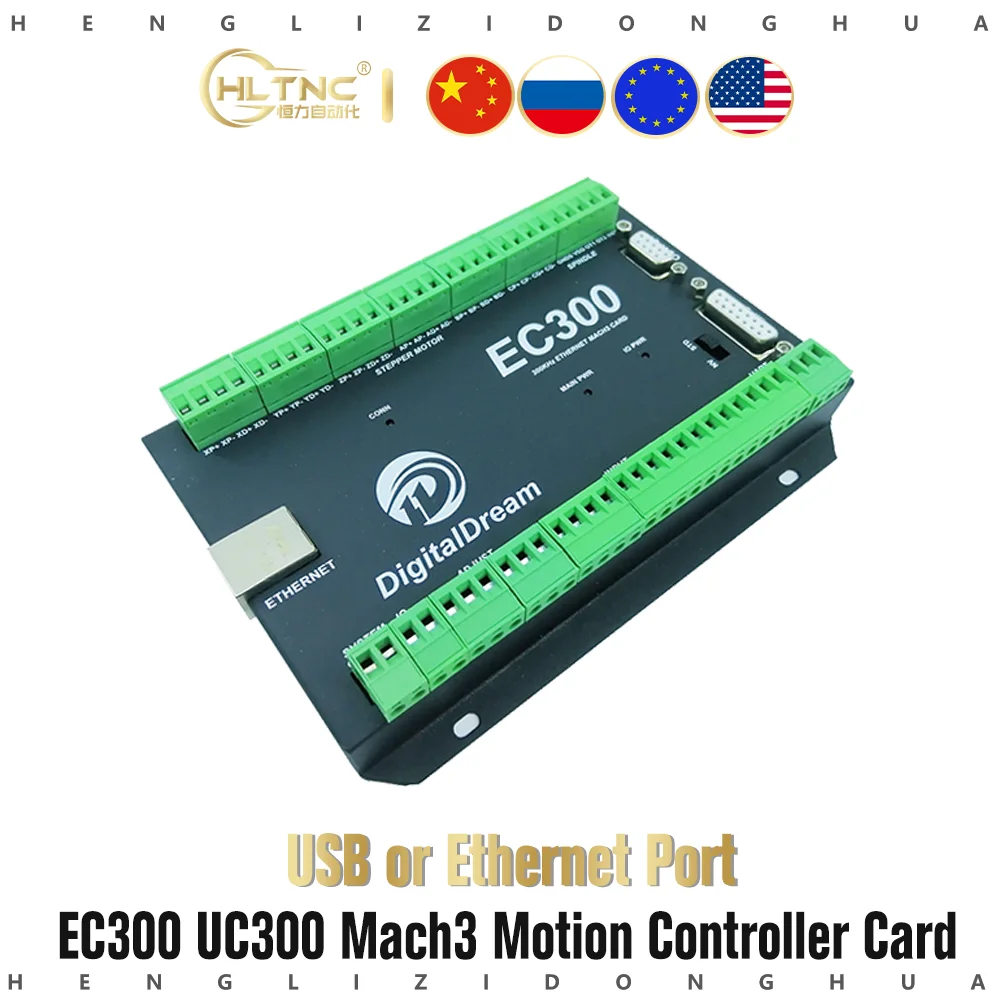Фрезерный станок с ЧПУ UC300 EC300 3/4/5/6 ось движения Breakout Board NVEM Mach3 Ethernet карта контроля