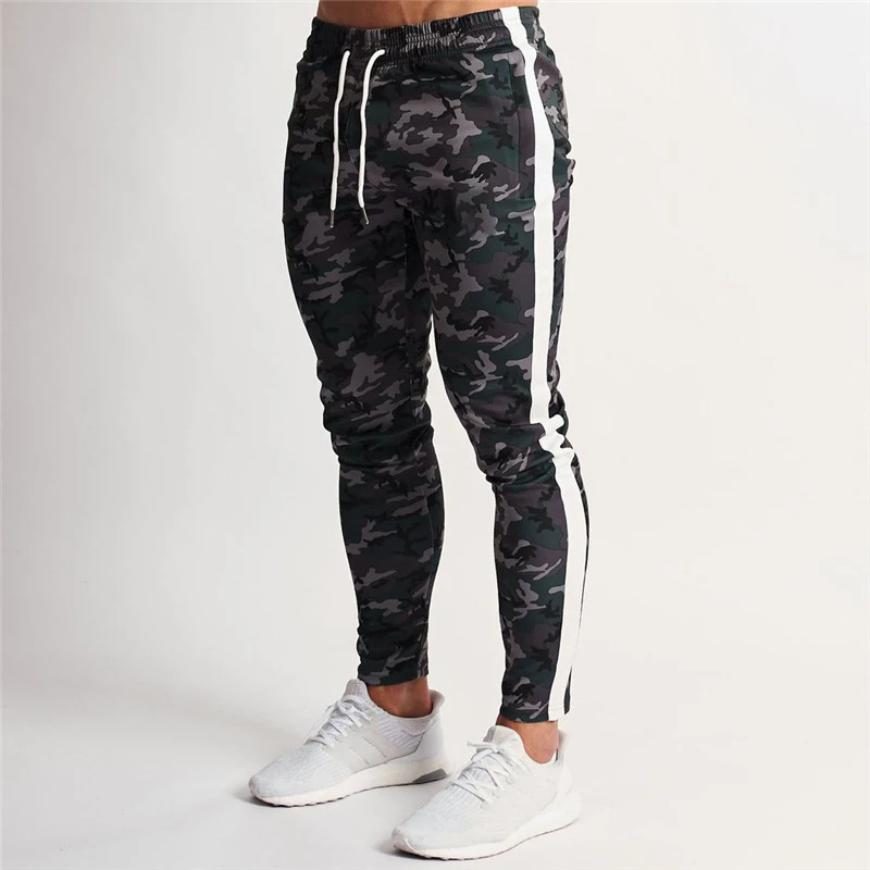 

New Fashion Camouflage Men's Trousers Solid Color Patchwork Casual Pants Jogger Gym Bodybuilding Workout Fitness Sports Pants