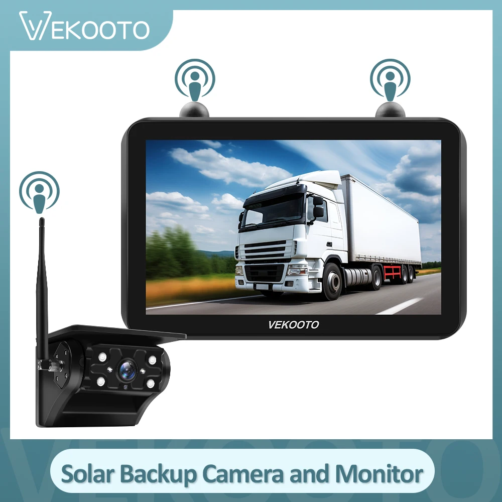 7-дюймовый сенсорный монитор HD 1080P DVR с солнечной панелью резервная камера