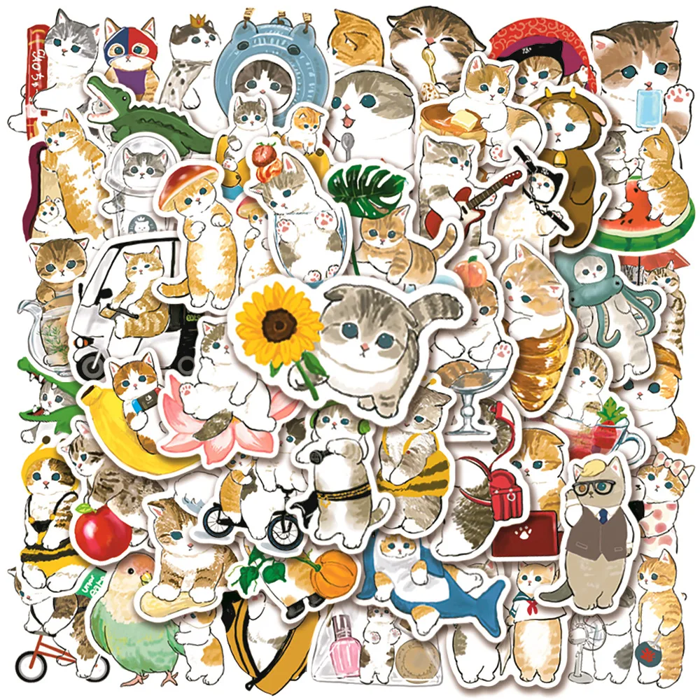 

10/30/50PCS New Cat Personality Creative Computer Suitcase Mobile Phone Chair Water Cup Decoration Waterproof Sticker Wholesale