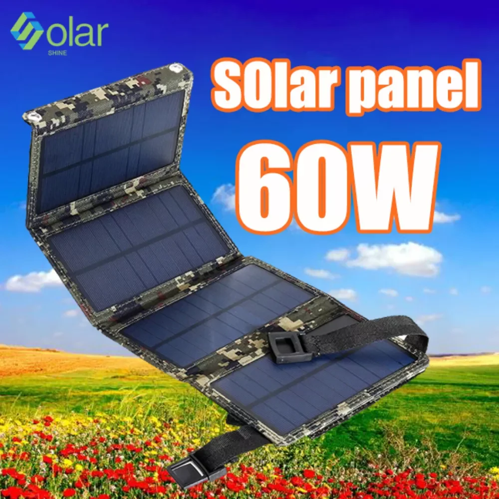 

2023New 30W Outdoor Sunpower Foldable Solar Panel Cells 5V USB Portable Solar Charger Battery for Mobile Phone Traveling Camping